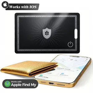 Wallet Tracker Card for Apple Find My (iOS Only) - Ultra Slim Rechargeable Bluetooth Tracker, IP68 Waterproof Smart Finder & Item Locator for Keys, Wallet, Bags, Passport, Luggage Tags