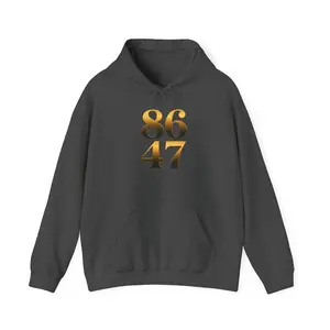 86 47 Hoodie | Political Protest Hoodie, Anti-Trump Slogan Hoodie- anti-MAGA, pro-democracy, gift for men or women, justice for all hoodie
