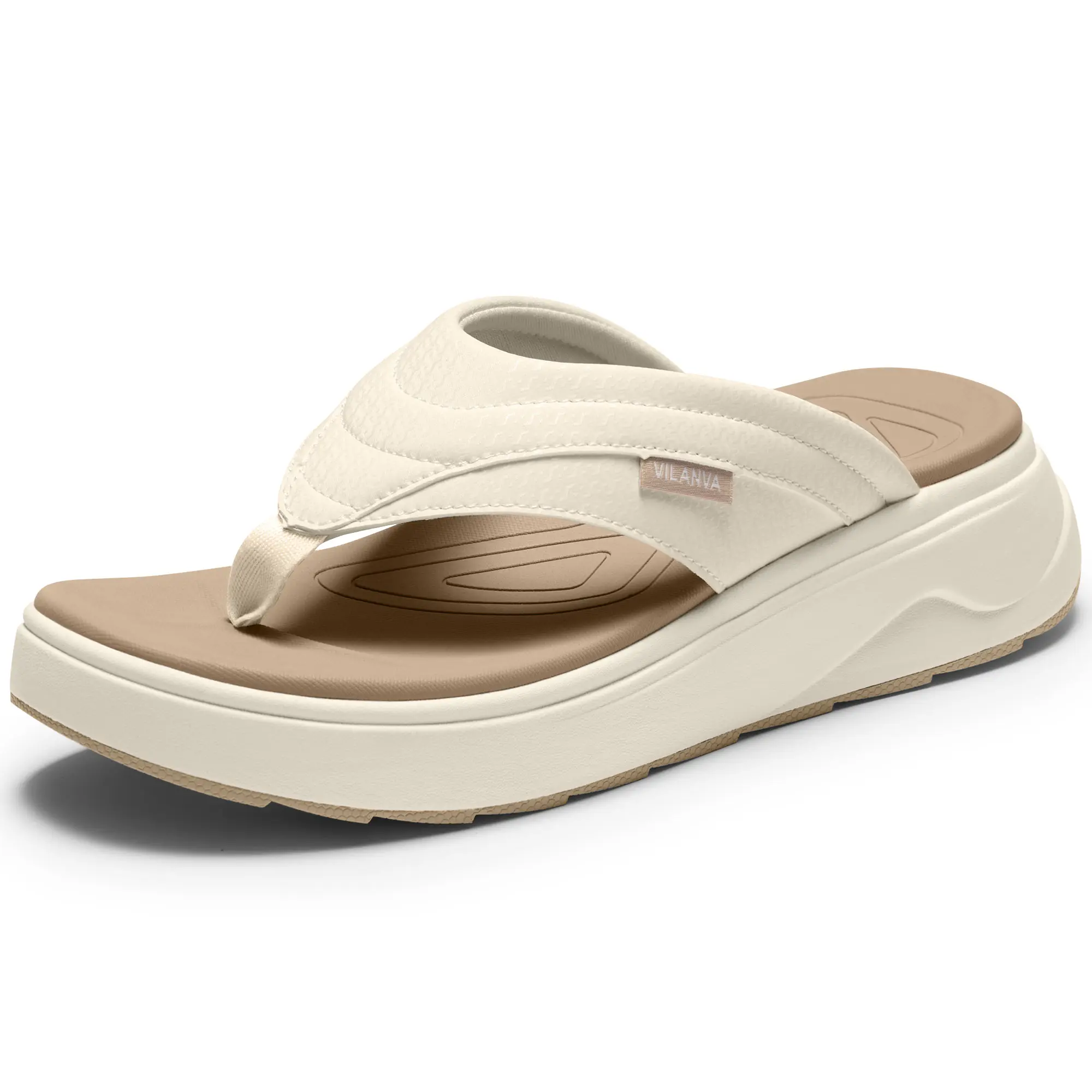 Vilanva Women's Platform Flipflops - Orthopedic Footwear with Arch Support for Plantar Fasciitis Relief, Cushioned Flexible Footbed, Lightweight Non-Slip Walking Shoes for 2026 Summer Outfits, Orthopedic Shoes