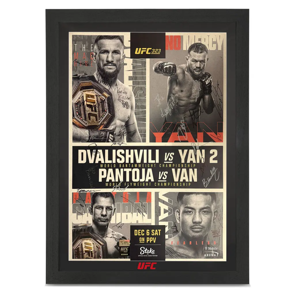 UFC 323: Dvalishvili vs Yan 2 Autographed Event Poster -  Poster Print Unframed