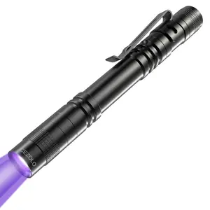 UV 395nm Black Light Flashlight, Mini Pen UV Light with Clip, Waterproof Ultraviolet Flashlight for Leak Pet Urine Scorpion Hotel Inspection Dry Stain and Bed Bug