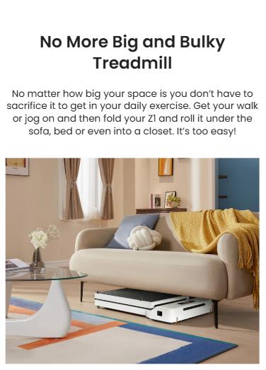 WalkingPad Z1 Foldable Under Desk Treadmill– Compact, Space-Saving Treadmill for Home Gym & Office