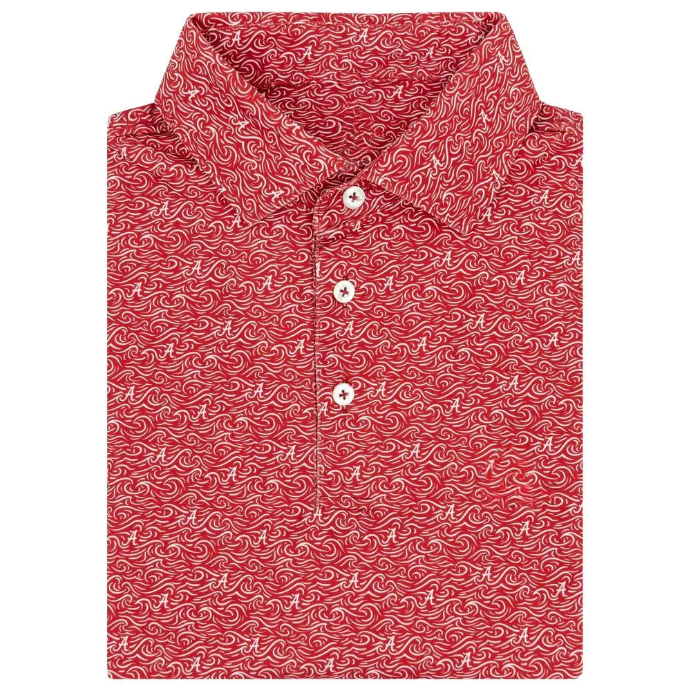The Alabama Rolling Tide Men's Short Sleeve Collegiate Polo, Polo 3D Unisex, Gif For Him