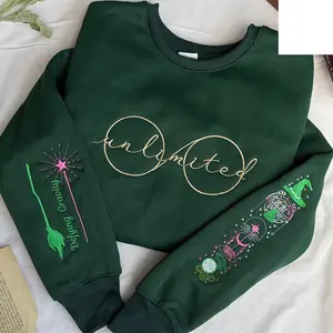 Wicked Movie Inspired Elphaba's Glasses Embroidery Sweatshirt: Wizard of Oz Musical Theatre Pullover