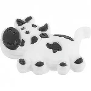 White Cow Cute Animal Shapes Tennis Racket Vibration Dampener Soft Silicon Racket Dampener Cartoon Shape Tennis Racquet Shock Absorbers Tennis Racket for Racquetball