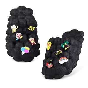 LUYOO Can DIY Bubble Slides  For Woman and Man Funny Bubble Shoes Soft EVA Lychee Slides Soft Pillow Spa Slippers For Gym House Slippers Shower Bedroom cloud slipper
