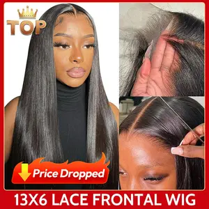 [250%Density]Yawawe Hair Upgrade 28/30inch13x6 Lace Frontal Human Hair Wigs Wear Go Glueless Wigs Natural Black Straight lace front wig For Women Medium Size Cap Pre-plucked Transparent Chocolate Brown Lace Wigs With Baby Hair #DealsForYouDays