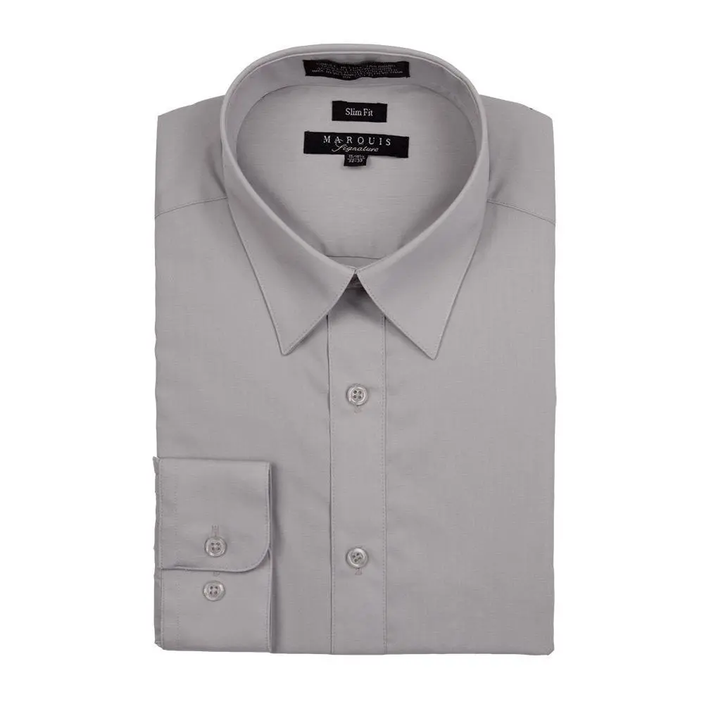 Silver Slim Fit Dress Shirt