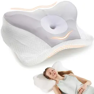 Memory Foam Ergonomic Bed Pillow for Side, Orthopedic Contour Neck Pillow, Back, and Stomach Sleepers - Cooling Pillow with Breathable Pillowcase