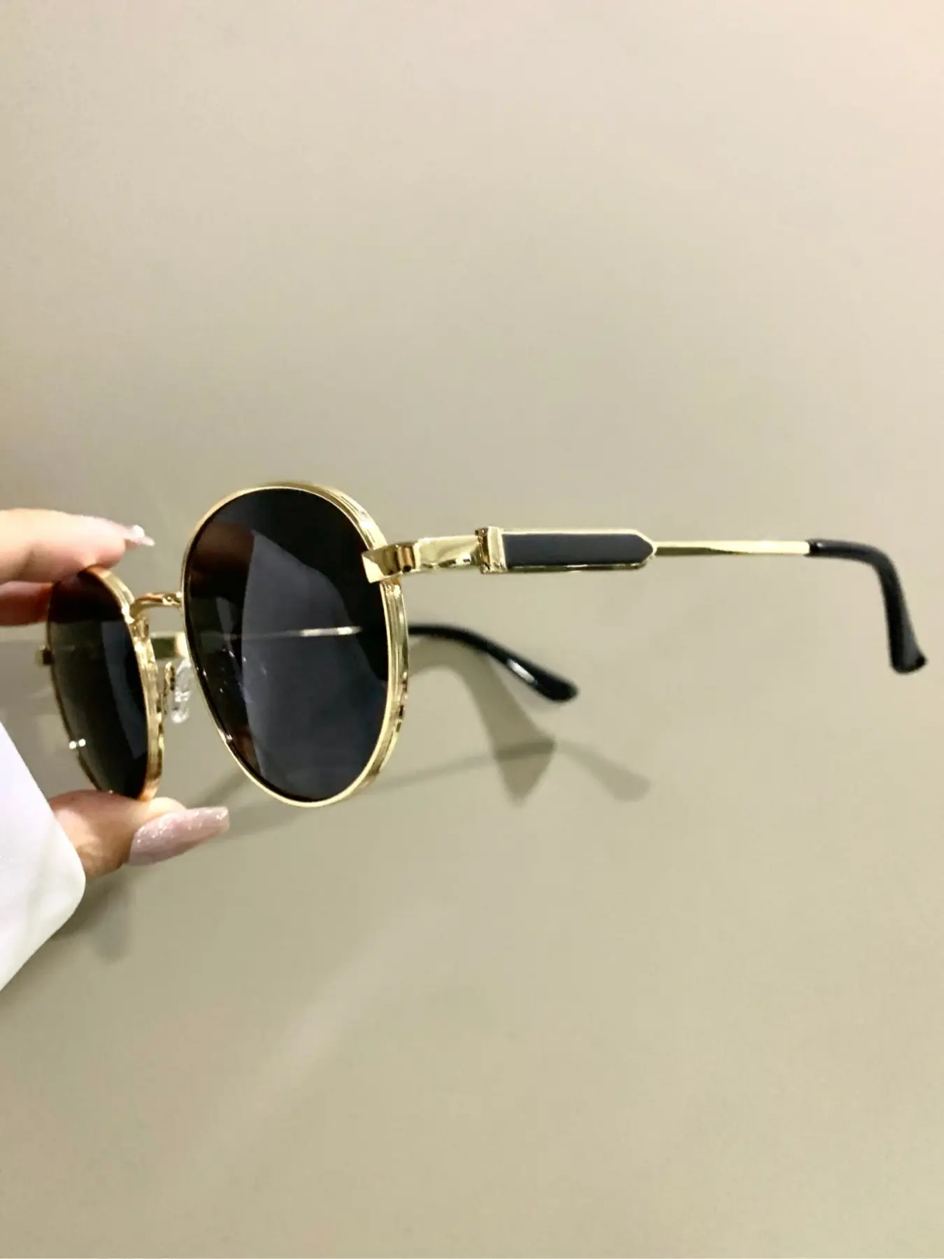Round Metal Frame Glasses, Fashionable High-End Style Unisex Simple Decoration Eyewear, Stylish Eyeglasses for Men & Women, Stylish Shades