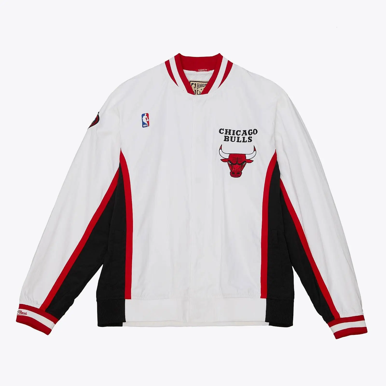 Chicago Bulls 1998-99 White Authentic Full-Snap Warm-Up Jacket NBA Throwback Outerwear Vintage Fan Gear Mitchell & Ness