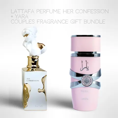 Lattafa Perfume Her confession + Yara 100ml (3.4 Fl oz) Long Lasting Perfume - Value Bundle - Couples Fragrance Gift Bundle