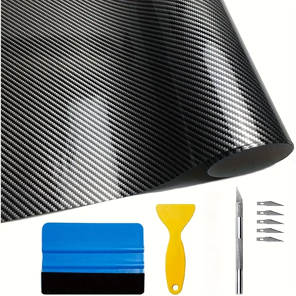 6D Carbon Fiber Vinyl Self-Adhesive Wrap Film - Vinyl Roll for Vehicles, Motorcycles, And Computer Interiors/Exteriors Motorcycle Accessories