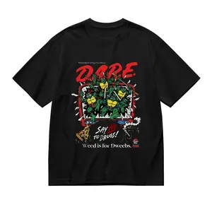 Retro "TMNT x DARE" Teenage Mutant Ninja Turtles Meme T-Shirt, 90s Nostalgia "Say No To Drugs" Graphic Tee, Casual Cotton Top For Fans