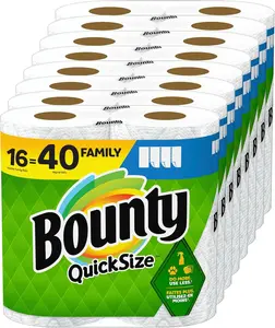 Paper Towels Quick Size, White, 16 Family Rolls = 40 Regular Rolls