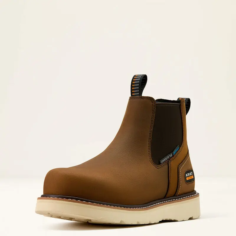 ARIAT Men's Rebar Wedge Chelsea Waterproof Composite Toe Work Boot