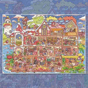 Big Size Apartment Scenery Sticker Set, Art Stickers, 6 Unique Scenes for Decor & Play, Perfect for Creative Spaces & DIY Enthusiasts