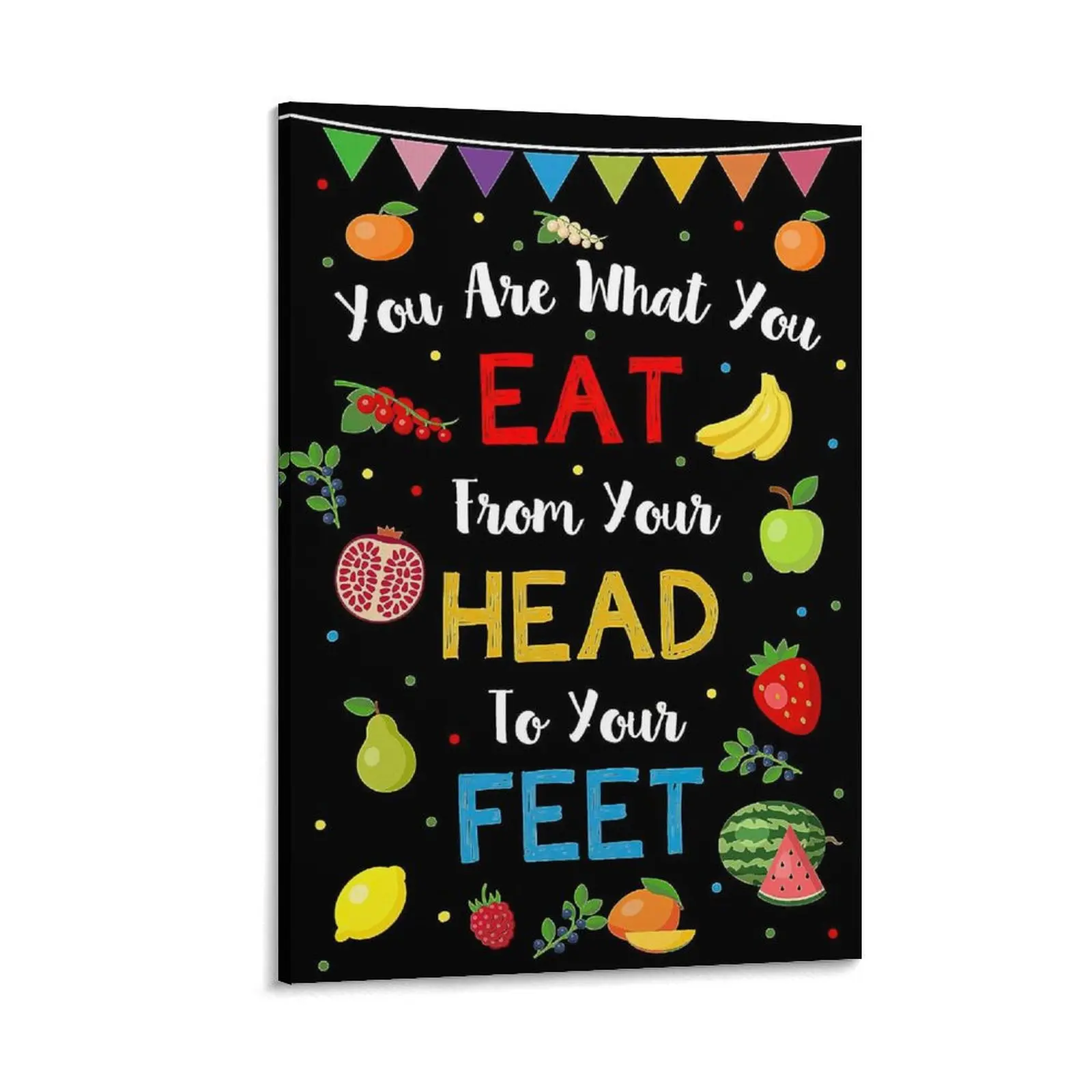 School Health Poster, Cafeteria Wall Art, Lunchroom Teacher Sign, 'You Are What You Eat' Classroom Wall Decor, School Nutrition Poster Poster Canvas Wall Art For Bedroom Decor Bar Office Room Decor Gift