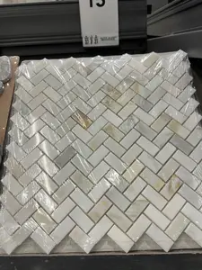 American Olean Genuine Stone Calacatta Gold 12-in x 12-in Honed Natural stone Herringbone Mosaic Floor and Wall Tile ( 0.88-sq ft Piece )