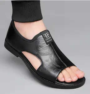 Men's Stylish Open-Toe Slide Sandals (Black, Brown, White) - Lightweight Comfortable Rubber Sole for Daily Wear, Home & Short Trips