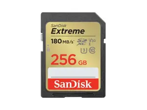 SanDisk Extreme 256 GB Class 3/UHS-I (U3) SDXC - 180 MB/s Read - 130 MB/s Write - SDSDXVV-256G-ANCIN