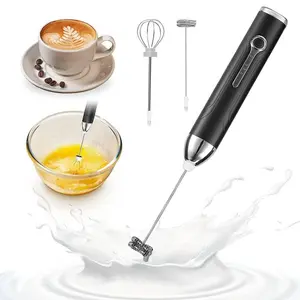 2-in-1 Electric Hand Mixer Handheld Beverage Mixer Handheld Drink Mixer Multifunctional Electric Milk Frother Kitchen Whisk 3-Speed for Coffee Cream Milk