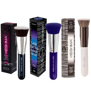 Keshima Flat Top Kabuki Foundation Brush Premium Makeup Brush for Liquid Cream and Powder Buffing Blending and Face Application