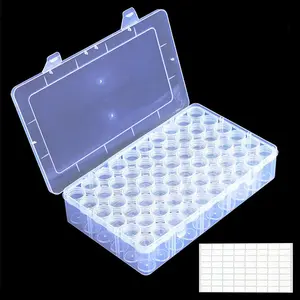 60 Grid Diamond Painting Storage Box, 1 Set Portable Diamond Art Painting Container, DIY Diamond Painting Embroidery Accessories, Diamond Art Tools