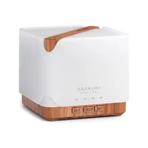 ASAKUKI 700 ml Premium Essential Oil Diffuser, 5 in 1 Ultrasonic Aromatherapy Fragrant Oil Vaporizer Humidifier, Timer and Auto-Off Safety Switch, 7 LED Light Colors