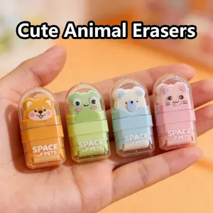 Cute Cartoon Animal Eraser Roll, Cute Animal Erasers, Reusable and Extendable, Ideal for Kids Homework and Art, Multicolor, Perfect for Students