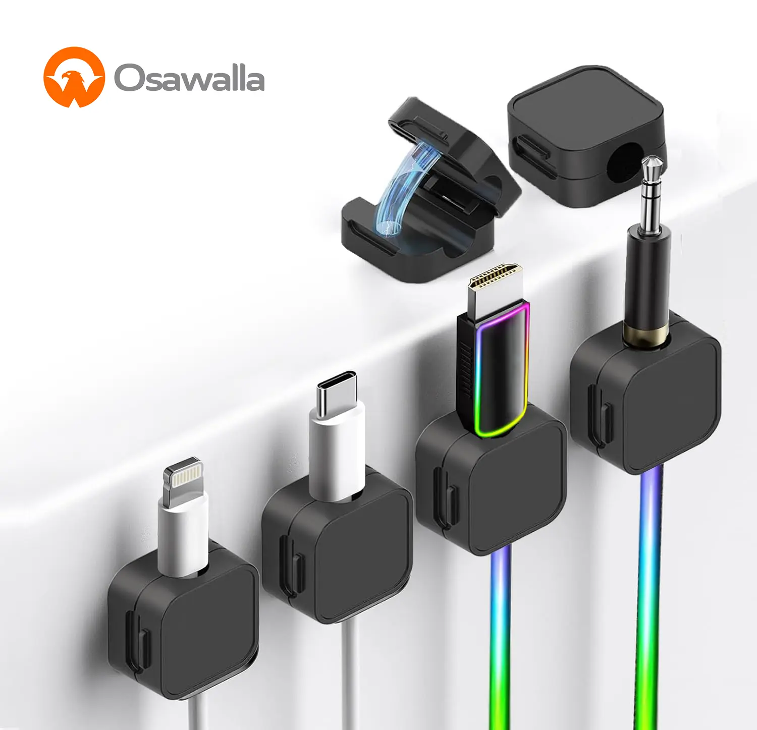 6 Pack Organizer Holder,Strong Adhesive Desk Cable Management Magnetic Easy Open,Organize Phone Charging Cords Wire Holder Organizer Neatly for Home,Office,Car,Desk,Nightstand fathersdaygift