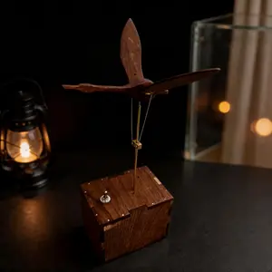 Handcrafted Wooden Swan Automaton Ornament – Internal Gear – Christmas & Black Friday Gift Decor – Silent Non-Music Version – USB-C Rechargeable Battery