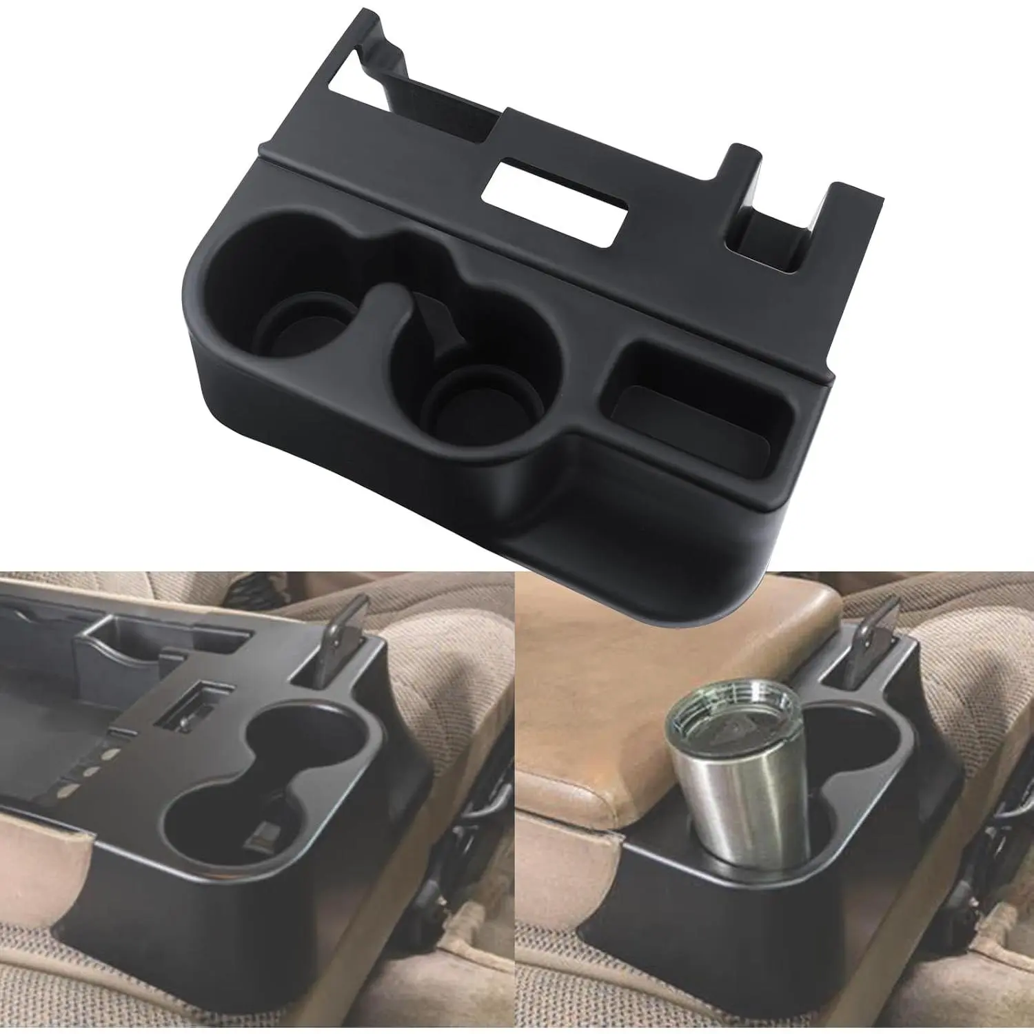 Cup Holder Attachment for Center Console | Compatible with 1998-2001  Ram 1500 2500 3500 Truck | Replaces 41019 SS281AZAA Front Seat Add-On Cupholder Tray Insert