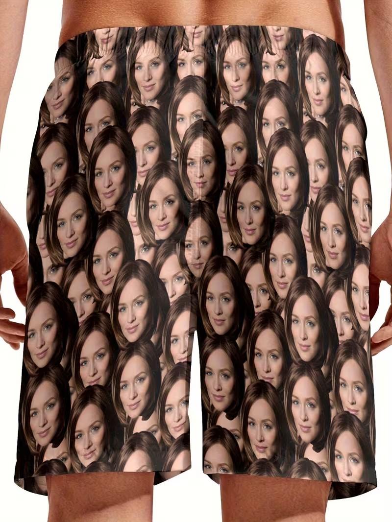 Men'S Custom Portrait Print Shorts, Trendy And Novel, Perfect for Summer Beach Parties, Ideal As a Gift