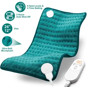Heating Pad for Period Cramps & Back Pain Relief, 24" x 12" Electric Heated Pad for Leg, Knee, Waist and Shoulder, 6 Heating Settings & 4 Timer Power-Off, Christmas Gifts for Dad Mom