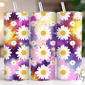 Daisies | 20oz Skinny sublimation tumbler transfer print out (TRANSFER ONLY, NOT A FINISHED TUMBLER)