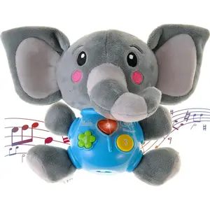 Plush Elephant Music Baby Toys 0-6 Months 6-12 Months Light Up Infant 0-3 Months Elephant Stuffed Animals for Girls New Born Baby Toys Boys & Girls Toddlers Musical furbys