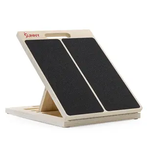 SUNNY 2"x16" Wooden Slant Board for Calf Stretching 450 LBS Adjustable Angles Portable Stretcher Stretch Wedge for Legs Knees Heel Ankle Strength Training Non Slip Recovery Fitness Gym Home Workout Warm Up Balance Exercise Walk Run Jog Athlete Lightweight
