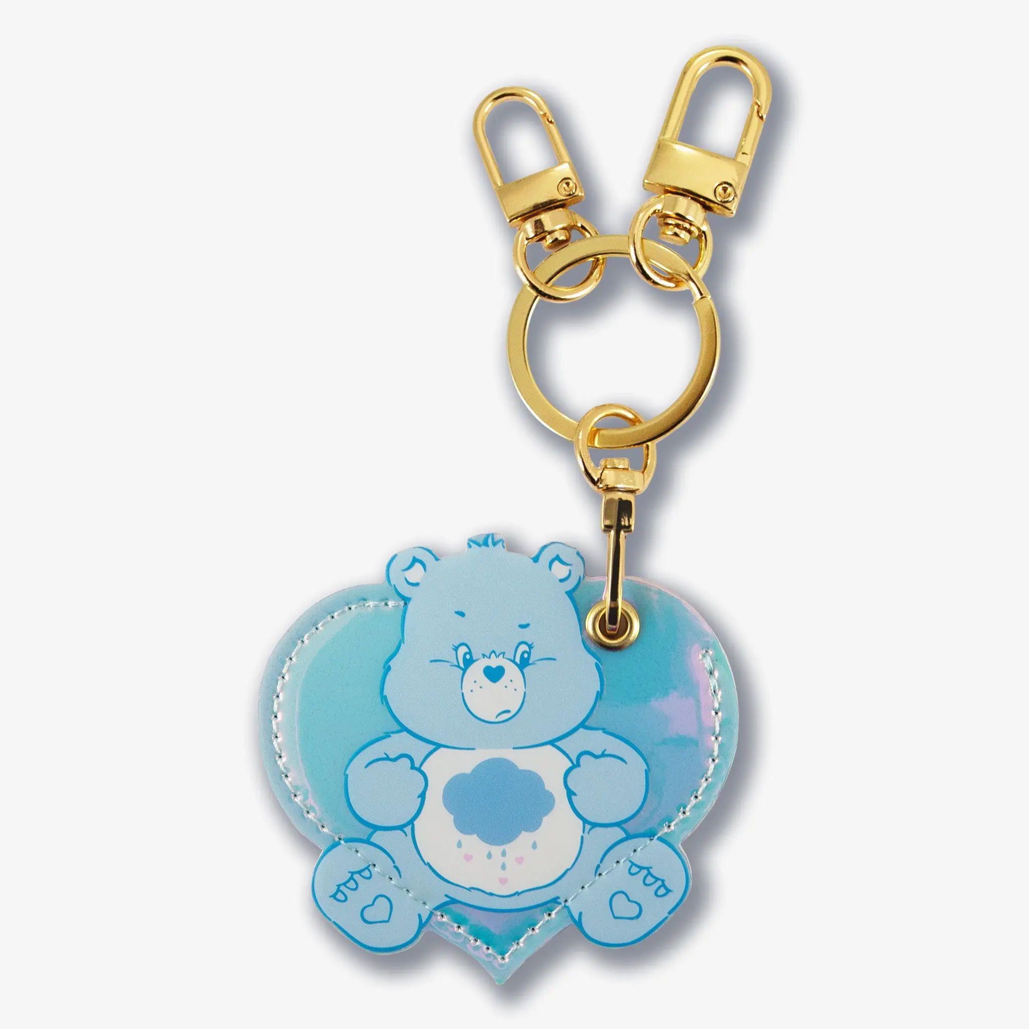 SONIX Cute AirTag® Keychain with Secure Gold Clip, Care Bears™ Grumpy Bear Cartoon Charm Keychain for Keys Accessories, Keychains Cute