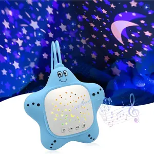 P-ADE05   Baby White Noise Sound Machine, Rechargeable Portable Sleep Aid Soothing Music with Star Projector for Nursery & Travel