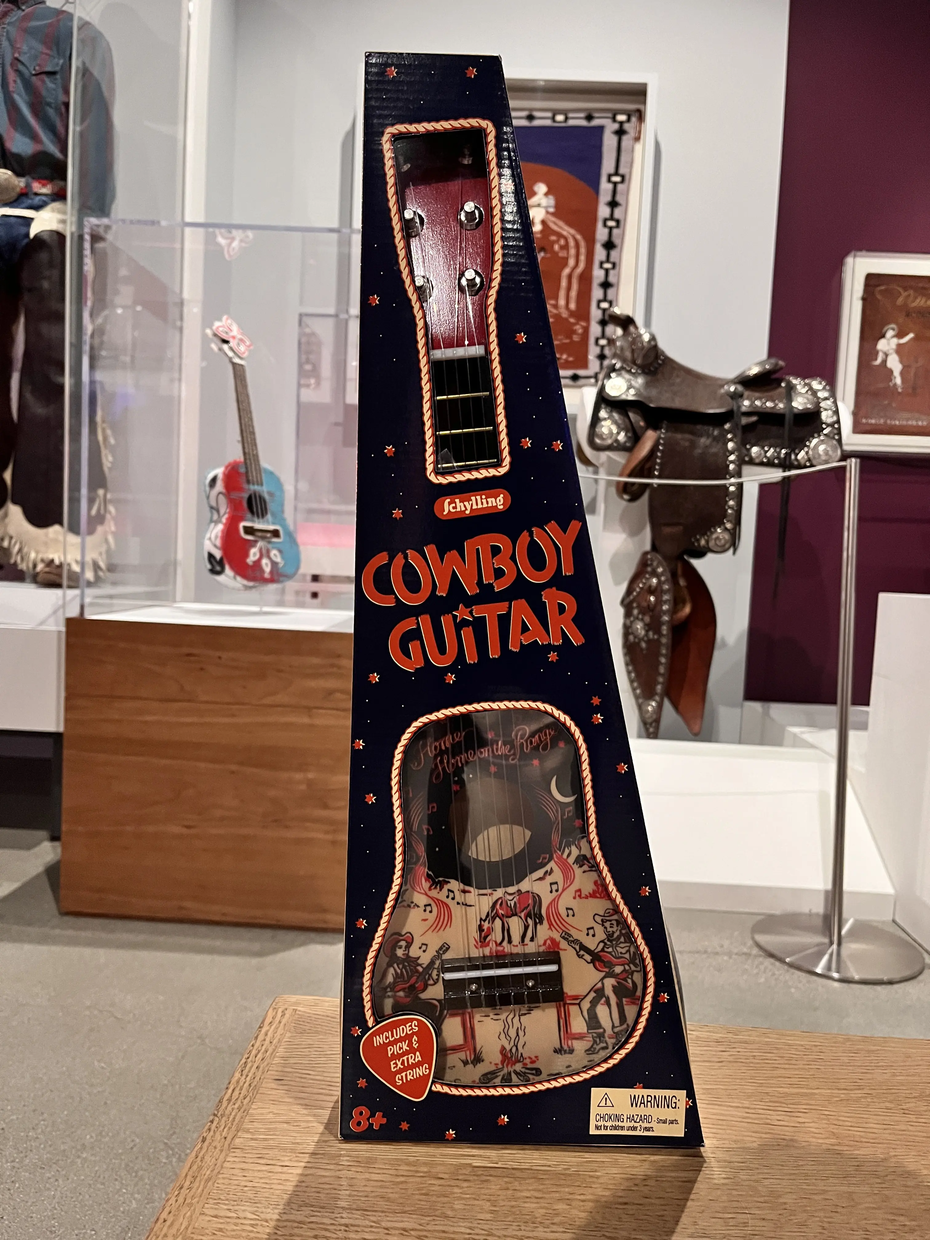 Cowboy-Themed Toy Guitar, Kids' String Instrument Accessory for Musical Hobbies