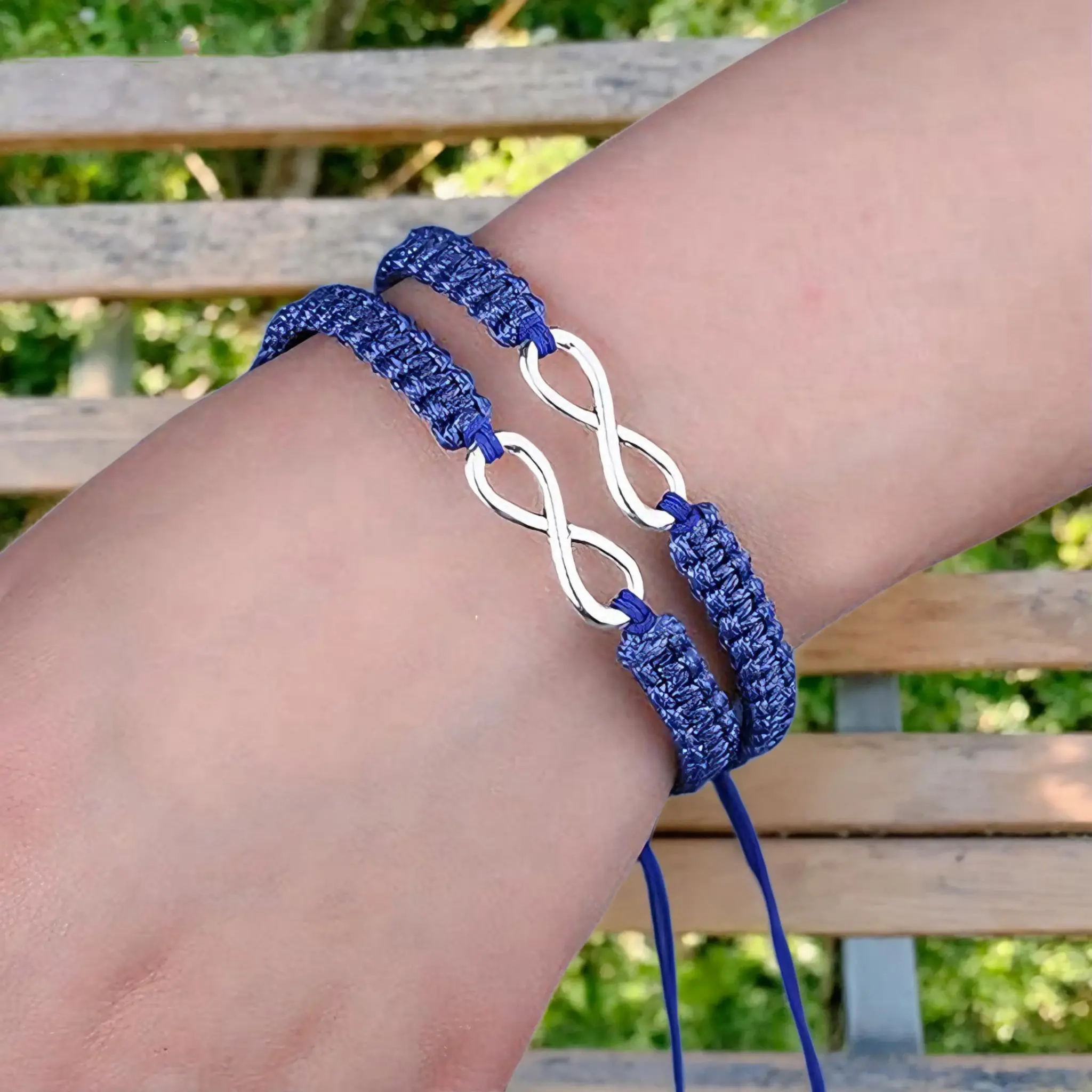 2PCS Unisex Geometric Infinity Couple Bracelet Set, Stainless Steel Braided Leather Adjustable 7-9 in Bracelets for Women, Anniversary Matching Jewelry Gift Adjustable Link Bracelet Adjustable Bangle Jewelry