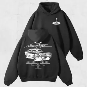 Ford Mustang Hoodie Vintage 1964 Muscle Car Graphic Legendary Performance Tribute Classic Unisex Fleece for Car Lovers