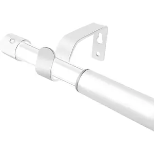 Adjustable Curtain Rod 66-95" in Length, 3/4-inch White Curtain Pole for Windows, Versatile Drapery Rods Easy to Install in Any Room & Outdoor Patio