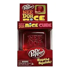 Transparent Dr Pepper Needoh Nice Cube Water Drop Squeeze Toy Dr Pepper, Red Stylish Sensory Stress Relief Ball, Soft Squishy Fidget Toy, Relaxing Anxiety Reducing Hand Toy, Perfect Gift for All Ages