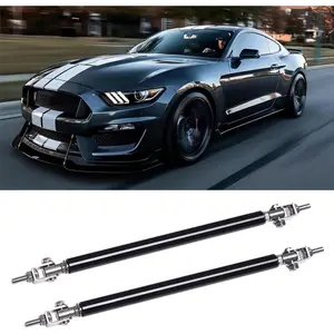 2pc Adjustable 10"-13" Front Bumper Lip Splitter Diffuser Strut Rod Tie Bars Compatible with Most Vehicles