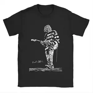 Kurt Cobain Guitar T Shirts Casual Printed Cotton Short Sleeve Men Women Amusing Streetwear