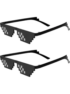 Thug Life Sunglasses Mosaic Pixel Design, Bold Design, Fun Unisex Party Accessory, Perfect for Casual Wear & Stylish Looks, Ideal Gift for Him Her