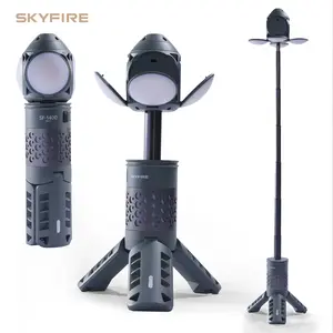 SKYFIRE Portable Camping Light, Telescopic Camping Lantern (with Rechargeable Power Supply), High Lumen Dimmable Magnetic Tent Lamp — Outdoor Work Light for Hiking, Camping, Home Emergencies