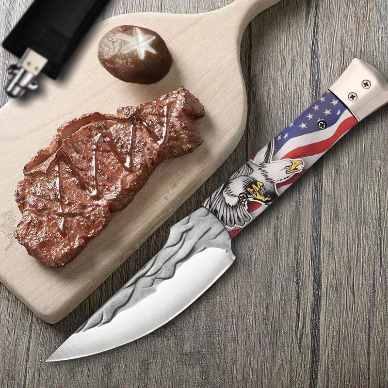 Outdoor Camping Knife - Adult Portable Multipurpose Precision Camping Tool with Well-Designed Sharp Blade, Non-Slip Handle, Nylon Sheath & Blue Gift Box, Ideal Holiday Gift for Men (Christmas, Valentine's Day)